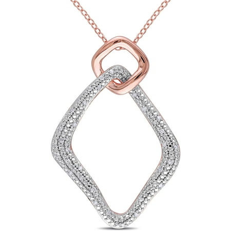 Miabella 1/6 Carat Diamond 2-Tone Sterling Silver Pendant