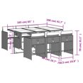 thumbnail image 4 of vidaXL 7 Piece Garden Dining Set with Cushions Beige Poly Rattan, 4 of 5