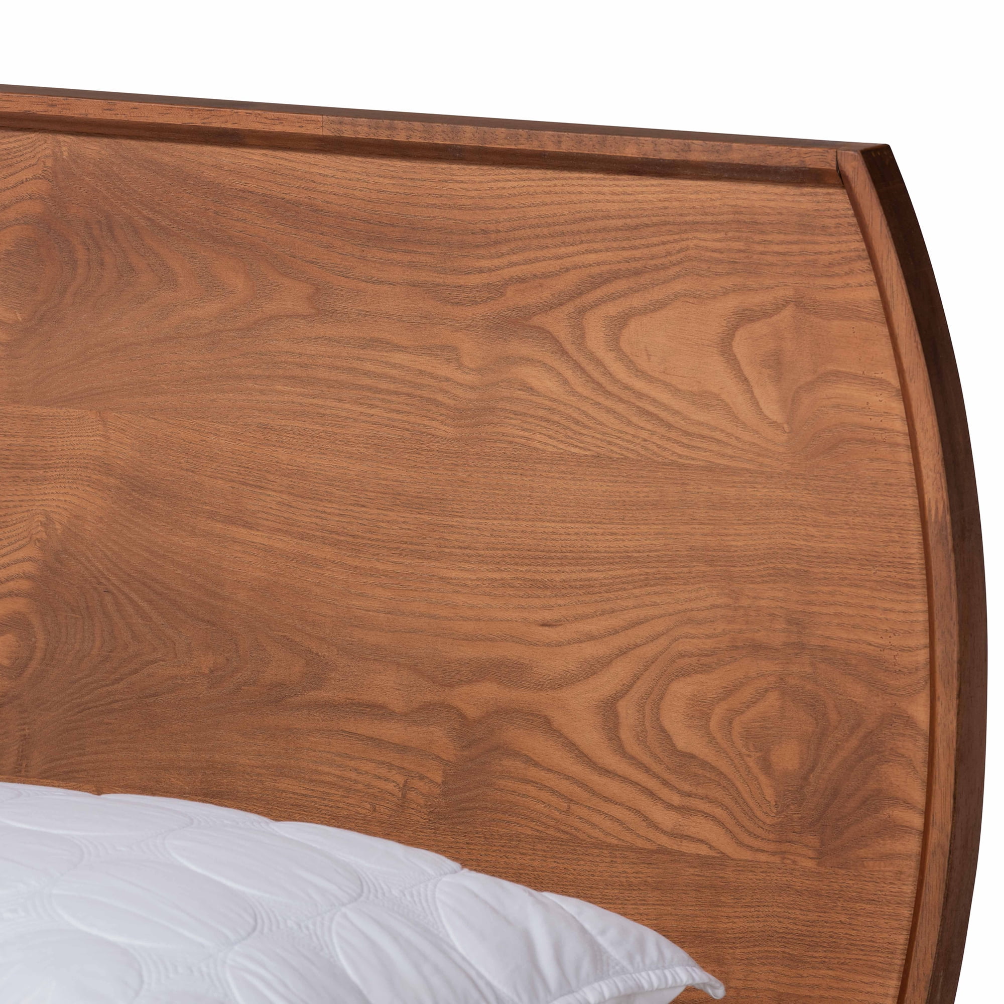 Baxton Studio Aimi Mid-Century Modern Walnut Brown Finished Wood Queen Size Platform Bed
