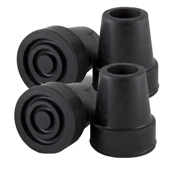 Sky Med 5/8" Shaft Round Handle, Curved handle Cane Replacement Tip Black 4 CT