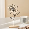 thumbnail image 4 of RBCKVXZ Iron Flower Decorations with Wooden Base - 5.5x9.4 Inch Metal Home Table Decor, Black Wire Signs for Bedroom Patio Balcony Bathroom Office Restaurant Shop Presents Gifts, 4 of 6