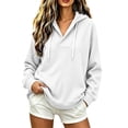 thumbnail image 4 of NominalSnug Women Casual Hoodie Lightfleece Lined Long Sleeves Fashion Pullover Loose Fit Tunic Winter Tops Comfy Shirts, 4 of 7