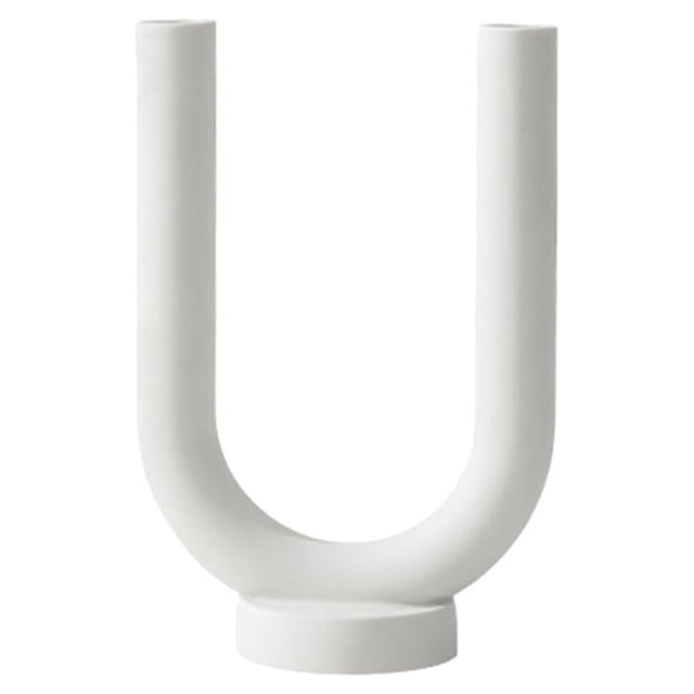Candelabro minimalista de cerámica, candelabro creativo para velas de té, decoración de escritorio, estilo D blanco
