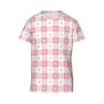 thumbnail image 4 of Wukai Plaid Heart Youth Unisex Short Sleeve T-Shirt for Boys, Girls, Teens, and Kids-Large, 4 of 7