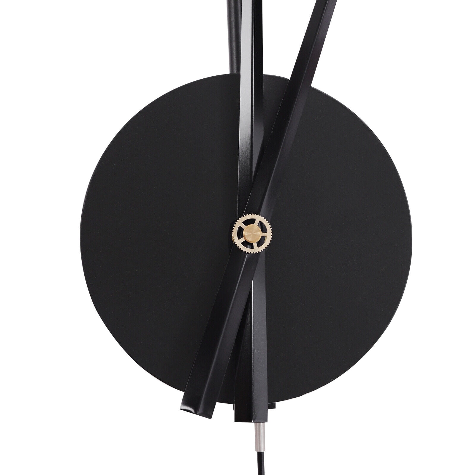 Classical Large Decorative Wall Clock with Pendulum, Modern Non-Ticking Silent Metal Wall Clocks for Living Room, Bedroom, Study, Office, 20" (Black)