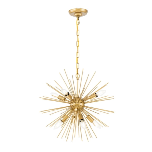 Timber 8 light Brass pendant