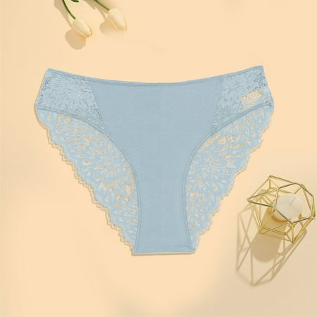 BYHONG Women s Fashion Sexy Low Waist Underwear Solid Color Briefs Lace Underwear Women Panties Panties for Women Grey XL