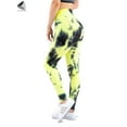 thumbnail image 4 of PULLIMORE Womens High Waisted Leggings Tie Dye Push up Textured Yoga Capri Pants (XL, Yellow), 4 of 7