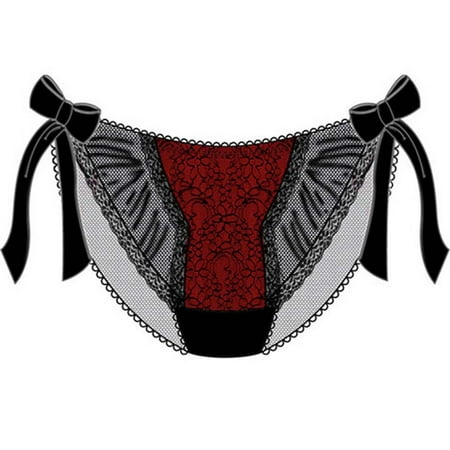Take A Bow Scalloped and Sheer Bikini Small Black