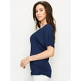 thumbnail image 5 of Made by Johnny V Neck Short Sleeve Dolman Top with Side Shirring XXXL NAVY, 5 of 6