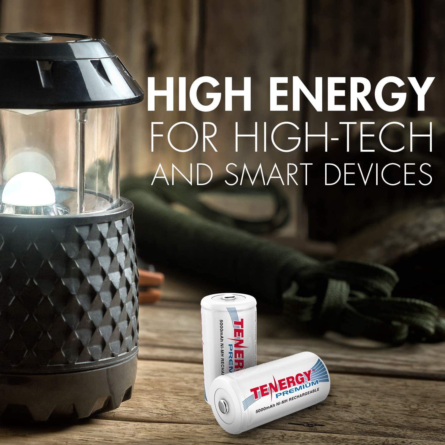 Premium Rechargeable C Batteries, High Capacity 5000mAh NiMH Size Battery, Cell 4-Pack