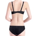 thumbnail image 4 of Chuancc Bralette Corset Bustier Bra For Women Bra And Panty 2 Piece 2 Pairs Lace Bra Bra Underwear Set Underwear Sets For Women Plus Size Lace Bralette Black 38, 4 of 9