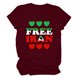 thumbnail image 4 of Tops de Cuello Alto para las Mujeres Amante Impreso Camiseta de Manga Corta, Uso Diario Casual, 95% Poliéster 5% Spandex, Tops de Cuello Redondo para las Mujeres, 4 of 5