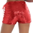 thumbnail image 5 of Byworldtasic Women's Carnival Sparkly Sequin Micro Shorts Y2k Low Rise Mini Booty Shorts, 5 of 6