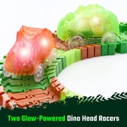 JitteryGit Dinosaur Toys for Boys Race Car Track STEM Vehicle Playsets for Kids Toddler Ages 3 4 5 6 7 8 Year Olds