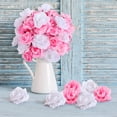 thumbnail image 5 of Naler 50 Pcs Pink and White Artificial Flowers Bulk, 2.36" Stemless Fake Silk Roses Heads for Wreaths Wedding Bride Bouquets Home Party Decors, 5 of 7
