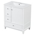 thumbnail image 3 of Christopher Knight Home 30" Bathroom Vanity with Ceramic Sink, Multifunctional Storage, Soft Close Door, White, 3 of 13