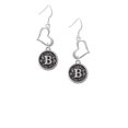 thumbnail image 2 of Delight Jewelry Silvertone Antiqued Round Seal - Initial - B - Open Heart French Earrings, 2 of 4