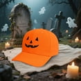 thumbnail image 4 of Halloween Pumpkin Hat Baseball Cap Funny Embroidery Design Adjustable Unisex Sun Hat for Outdoor Wear Parties Carnival Masquerade Festive Celebrations, 4 of 6