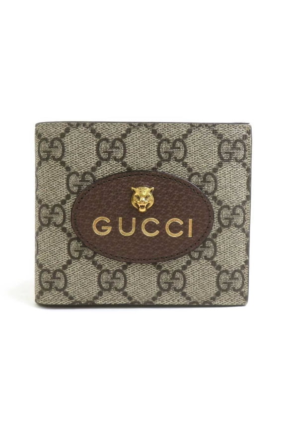 Pre-Owned Gucci Neo Vintage GG Supreme Canvas Wallet, Brown, Men's, 473954 r11246j
