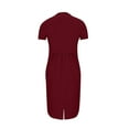 thumbnail image 6 of Prdecexlu Womens Suits 2 Piece Set Business Skirt Suit Set Short Sleeve Blazer and Skirt Suit Set Casual Work Office Outfits Deep Red M, 6 of 8