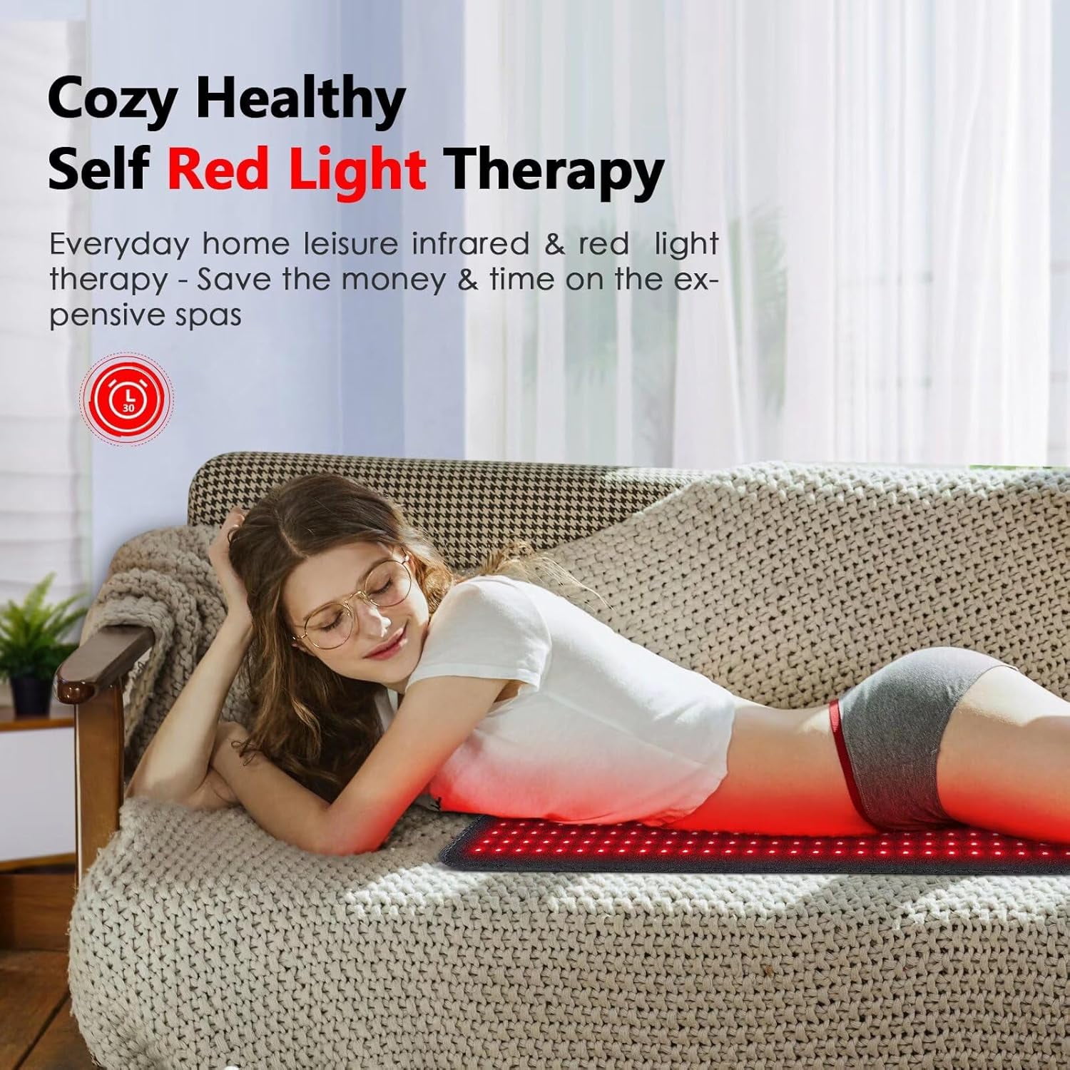 Red Light Therapy Mat for Relaxation,360 LED Red Light Therapy for Body 660nm/850nm Full Body Blanket, Adjustable Brightness and Timer, Great Gift for Elderly, Family, Fitness, Health Enthusiasts