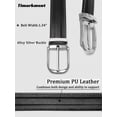 thumbnail image 3 of Timarkment Men's Black Belt Belts for Men with Classic Pin Buckle Casual Dress Belt for Jeans Pants Adjustable Business Waist Belt for Everyday Wear, 3 of 6