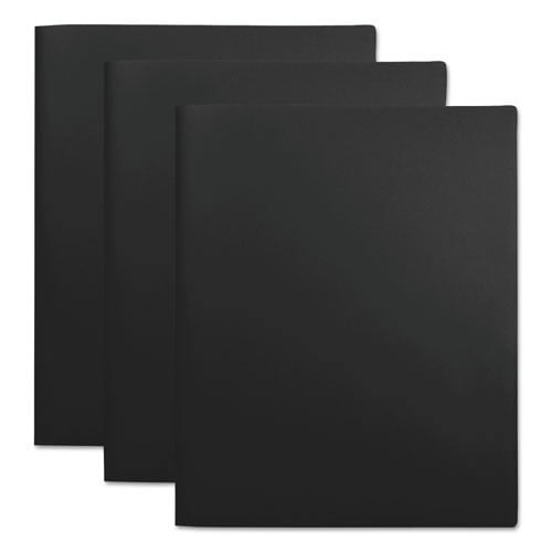 Universal UNV20540 2-Pocket 11 in. x 8-1/2 in. Plastic Folders - Black (10-Piece/Pack)