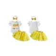 thumbnail image 2 of BemeyourBBs Infant Baby Girl 1/2 Half Birthday Outfit Half Way To One Outfit Letter Bee Print Short Sleeve Romper Bow Tulle Tutu Skirt Set Headband 3 Pcs Summer Clothes, 2 of 9
