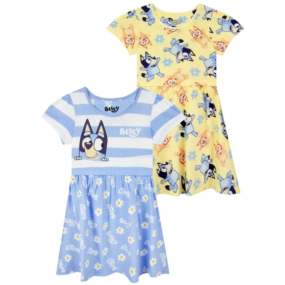 Bluey Girls 2 Pack Dress Multicolor Sizes 2T-8