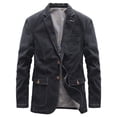 thumbnail image 1 of Chaqueta de hombre delgada, para jóvenes y de mediana edad, elegante, ajustada, para primavera y otoño, chaqueta vaquera informal de negocios., 1 of 5