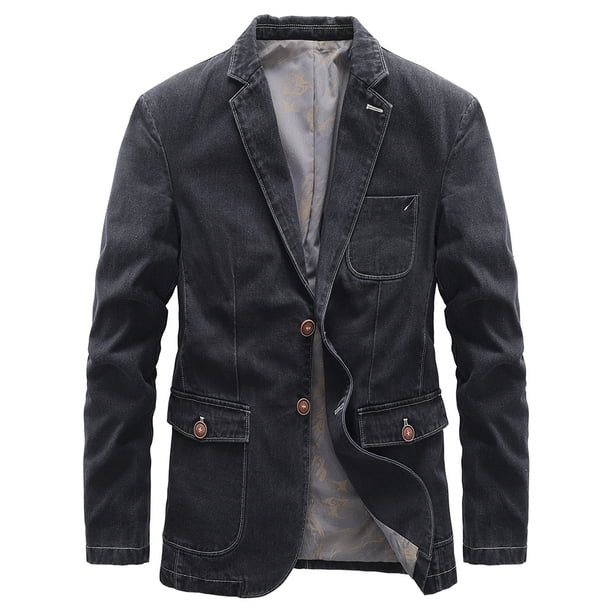 Chaqueta de hombre delgada, para jóvenes y de mediana edad, elegante, ajustada, para primavera y otoño, chaqueta vaquera informal de negocios.