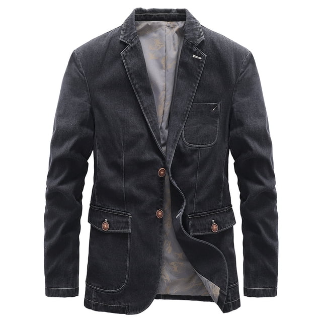 Chaqueta de hombre delgada, para jóvenes y de mediana edad, elegante, ajustada, para primavera y otoño, chaqueta vaquera informal de negocios.