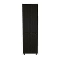 FM FURNITURE Pensacola 79"H Engineered Wood Double Door Pantry Cabinet in Black
