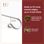 Haute Decor Original MantleClip Stocking Holder - 2 Pack Glimmer Gold