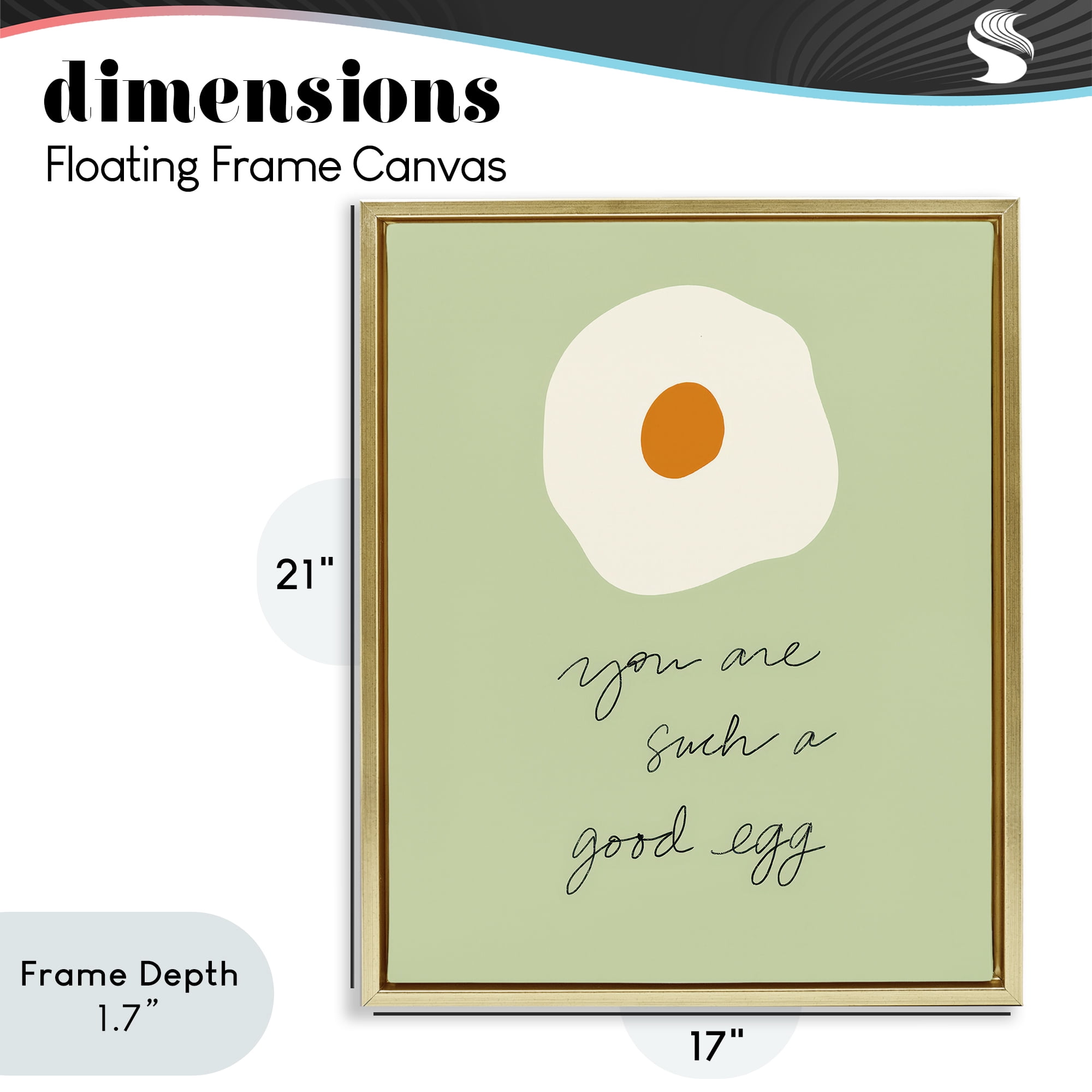 Stupell Industries You Are A Good Egg Gold Framed Floater Canvas Wall Art, design by SD Graphics Studio