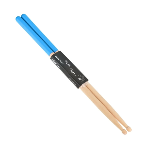 Maple Wood Drumstick 5A Anti Slip Handle Grips Drum Stick Blue for Drumming Musical, 1 Pair
