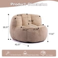 thumbnail image 4 of PAPROOS Oversized Bean Bag Chair for Adults, Plush Faux Fur Bean Bag Sofa Chair with Back Support, Foam Filled Lounge Chair, No Assembly, Brown, for Bedroom, Living Room, Dorm, 4 of 12