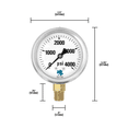 thumbnail image 5 of Zenport LPG4000 Glycerin Liquid Filled Pressure Gauge, 4000 PSI, 5 of 5