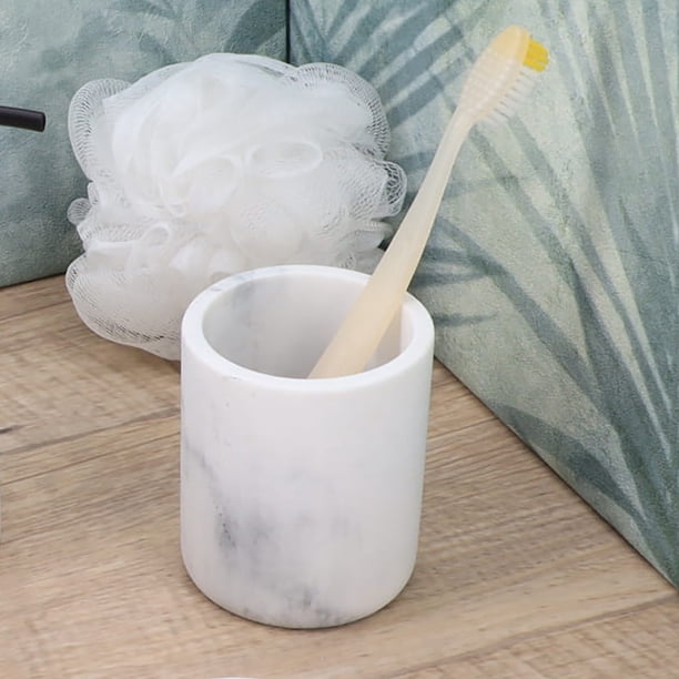 Evideco New Marble White Tumbler Only Rustic Asian Zen Toothbrush