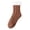 #02Brown, variant on Ladies Roll Fleece Lined Knit Home Socks Solid Color Anti Slip Sole Winter Foot Warm Indoor Socks Brown One Size