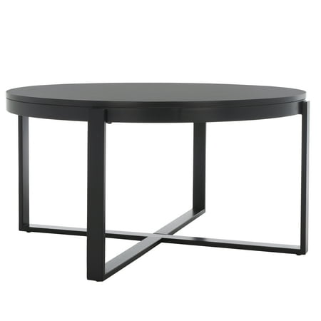SAFAVIEH Navya Mid-Century Round Coffee Table Black