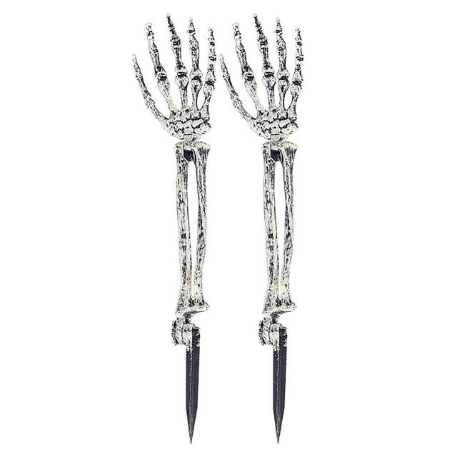 Mom's Best Letreros de jardín con forma de mano de esqueleto de Halloween: estaca a juego