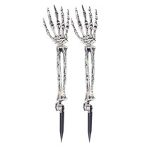 PILE Halloween Home Decor Halloween Skeleton Ghost Hand White Insertion Skeleton Hand Pair Of Terrifying And Tricky Insertion Decoration Props Room Courtyard