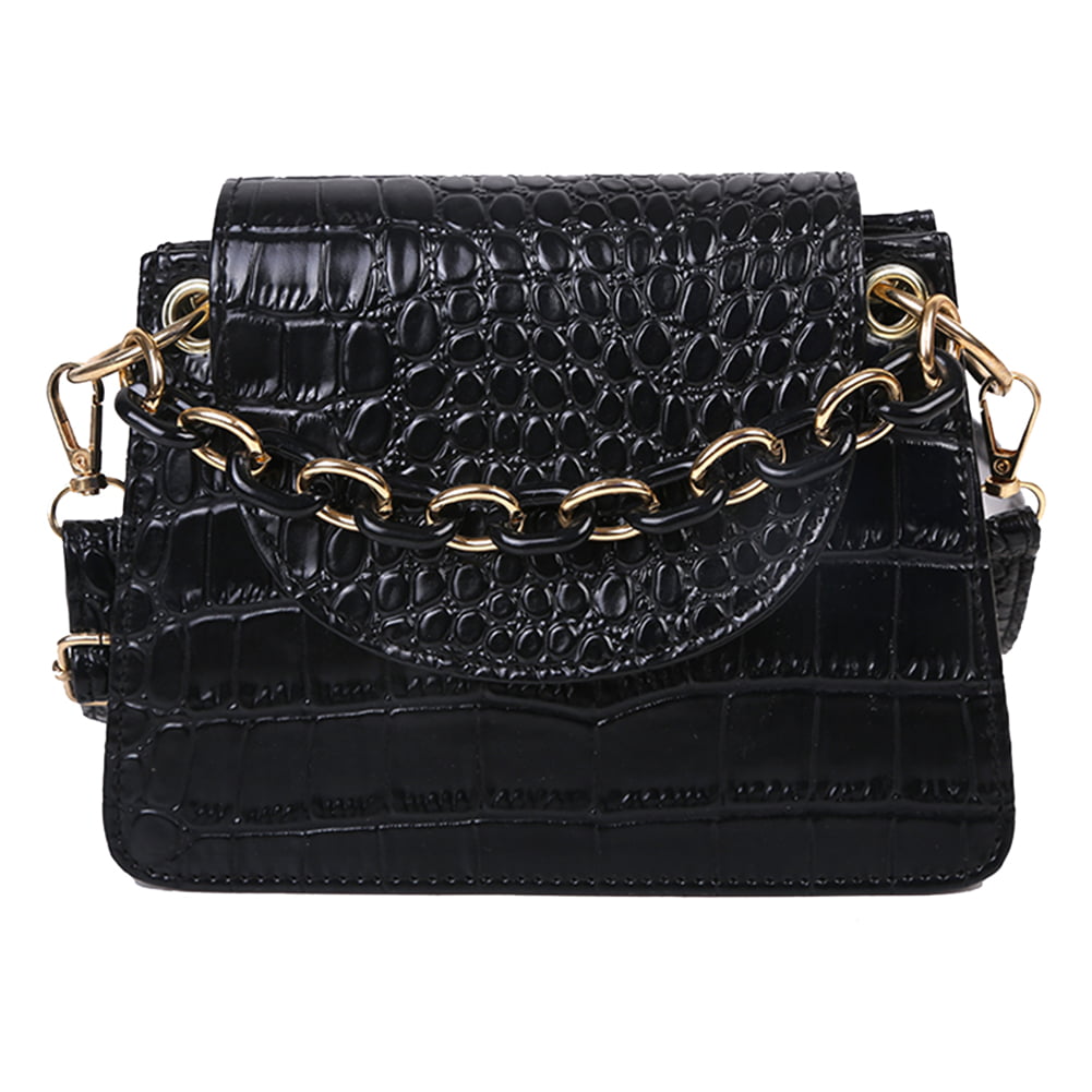 Women Shoulder Bags Faux Leather Flap Messenger Handbags Retro Alligator Pattern