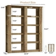 thumbnail image 3 of Finmind Freestanding 6-Tier Tall Bookshelf, 71-Inch Farmhouse Bookcase with Storage Shelves  for Home Office, Living Room, Bedroom, Rustic Brown, 3 of 10