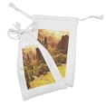 thumbnail image 2 of Greece Fabric Pouch Set of 2, Meteora Monasteries in Greece Architecture Tourist Attractions, Small Drawstring Bag for Toiletries Masks and Favors, 9" x 6", Earth Yellow and Mustard, by Ambesonne, 2 of 2