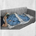 thumbnail image 6 of Animal Soft Flannel Fleece Throw Blanket, Kids Nursery Boys Girls Baby Room Clumsy Image Print, Cozy Plush for Indoor and Outdoor Use, 60" x 80", Baby Blue and White, by Ambesonne, 6 of 6