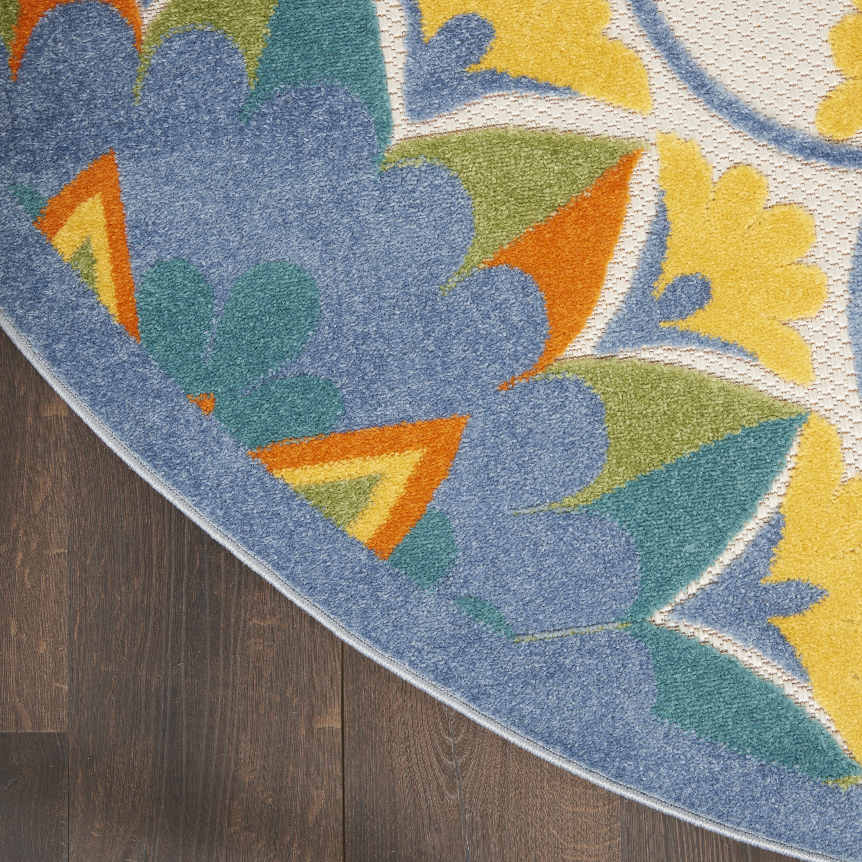 Nourison Aloha Indoor/Outdoor Multicolor 7'10" x ROUND Area Rug, (8 Round)