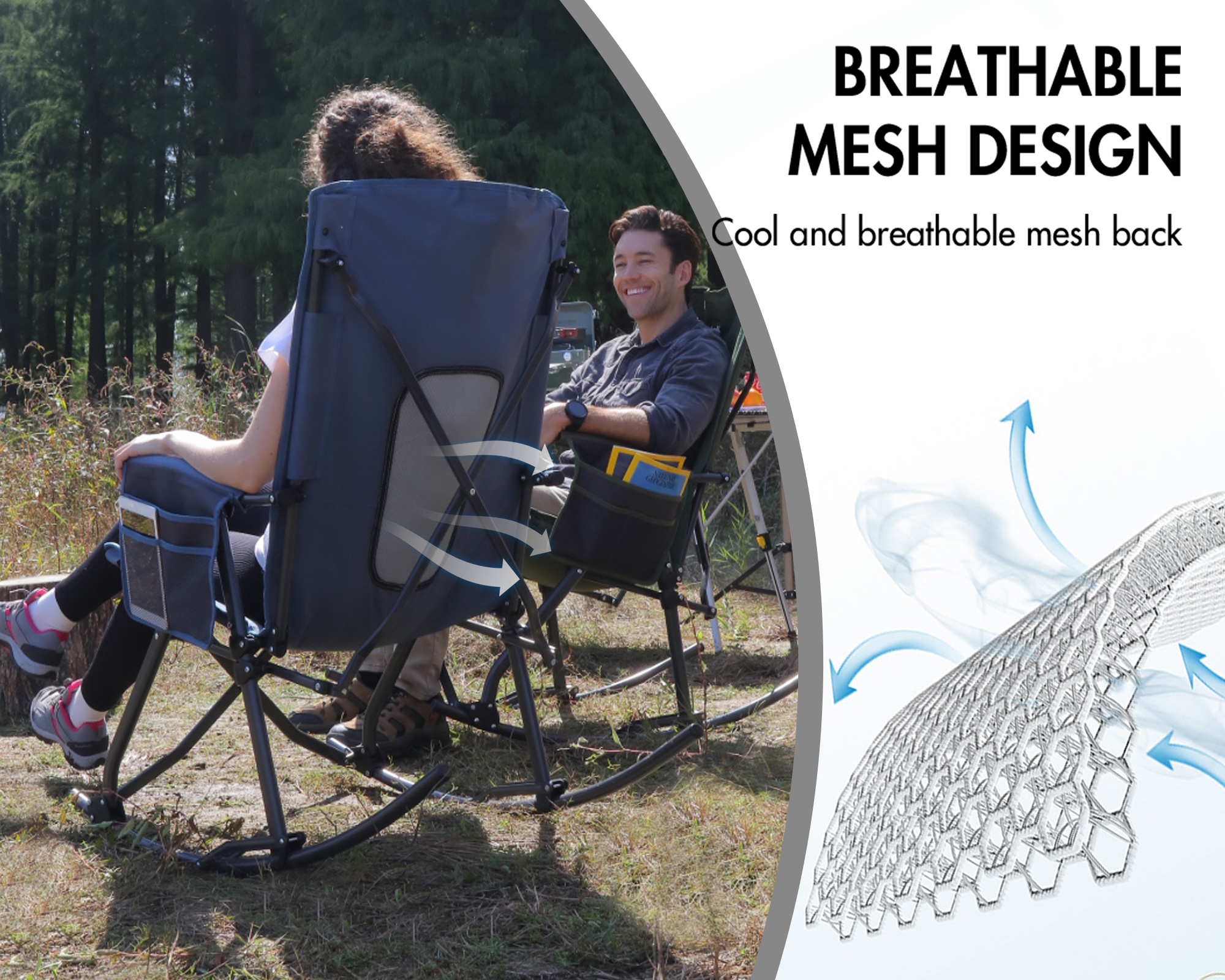 Portal Folding Camping Rocking Chair, 400 lbs photo 4